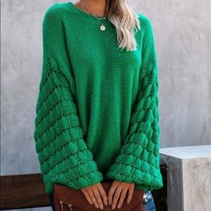 Balloon Sleeve Knit Sweater